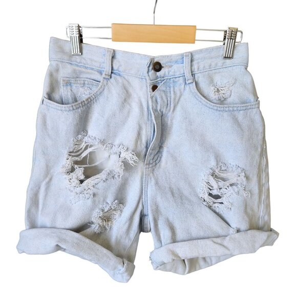 Lee Pants - Vintage LEE Hi-Rise Mom Cut-Off Jean Shorts Distressed Womens Size 26 Light Wash